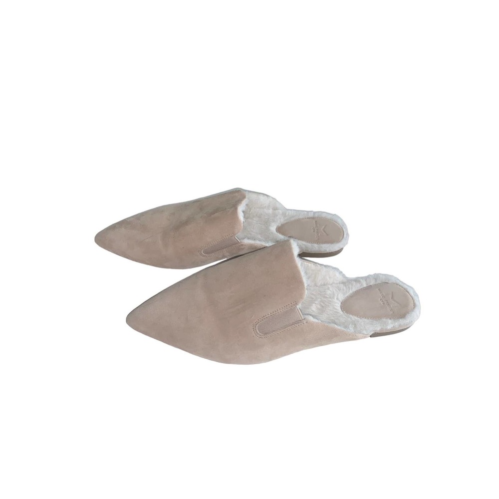 Marc Fisher Suede Saraly Faux Fur Lined Mules Sz. 7.5